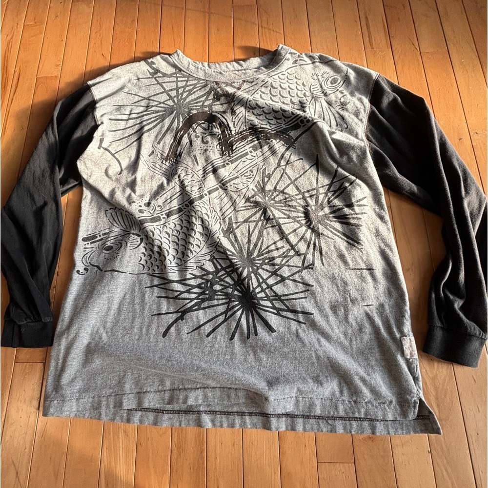 Vintage Koi Graphic Long Sleeve Evisu Tee size 2XL